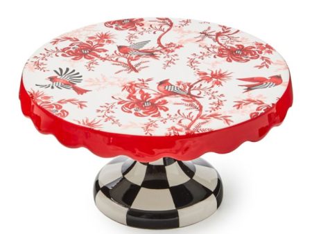 Cardinal Toile Small Pedestal Platter Discount