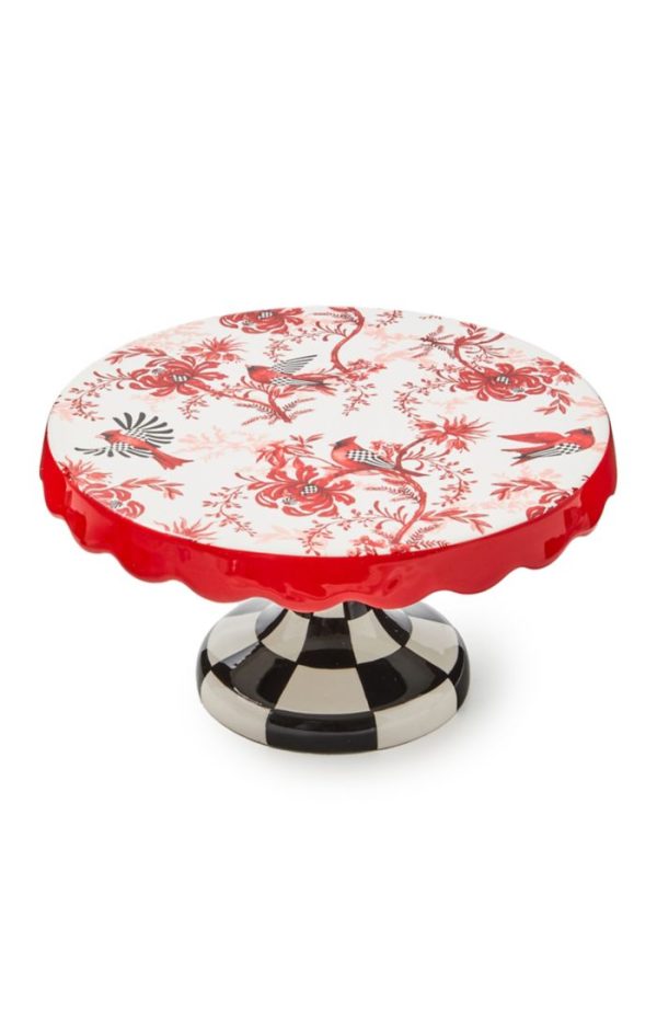 Cardinal Toile Small Pedestal Platter Discount