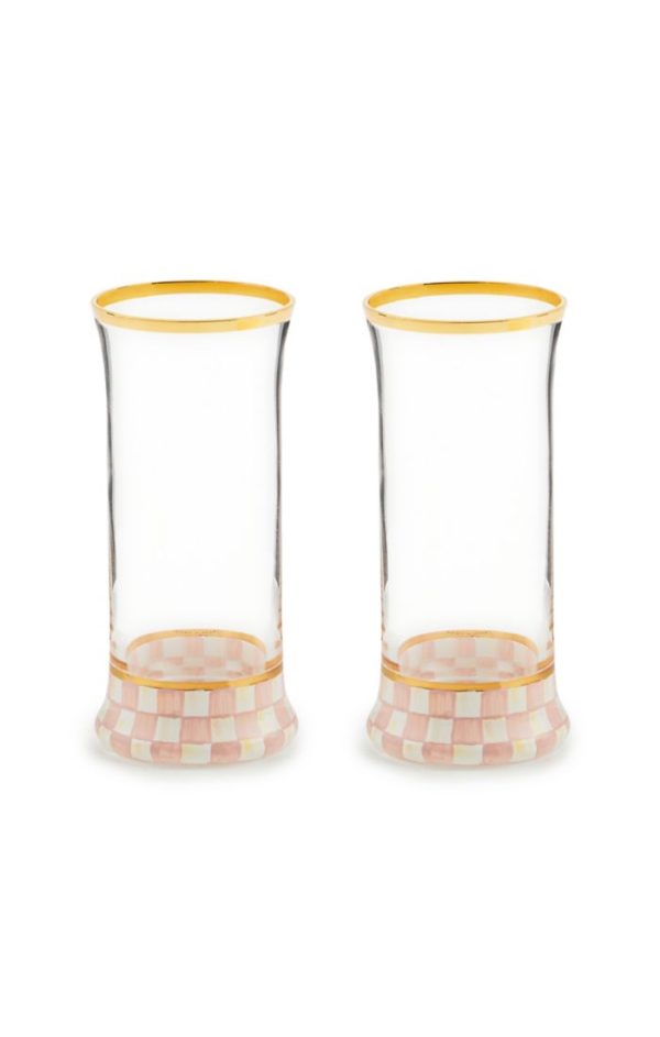 Rosy Check Highball Glass s 2 Online Sale