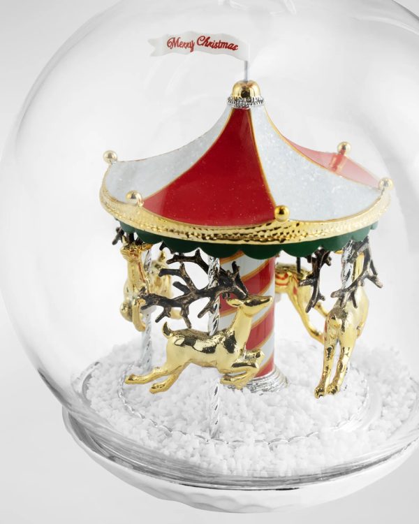 Merry-Go-Round Snow Globe Ornament Hot on Sale