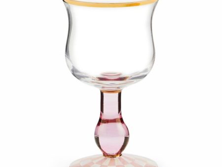 Rosy Check Wine Glass Online now