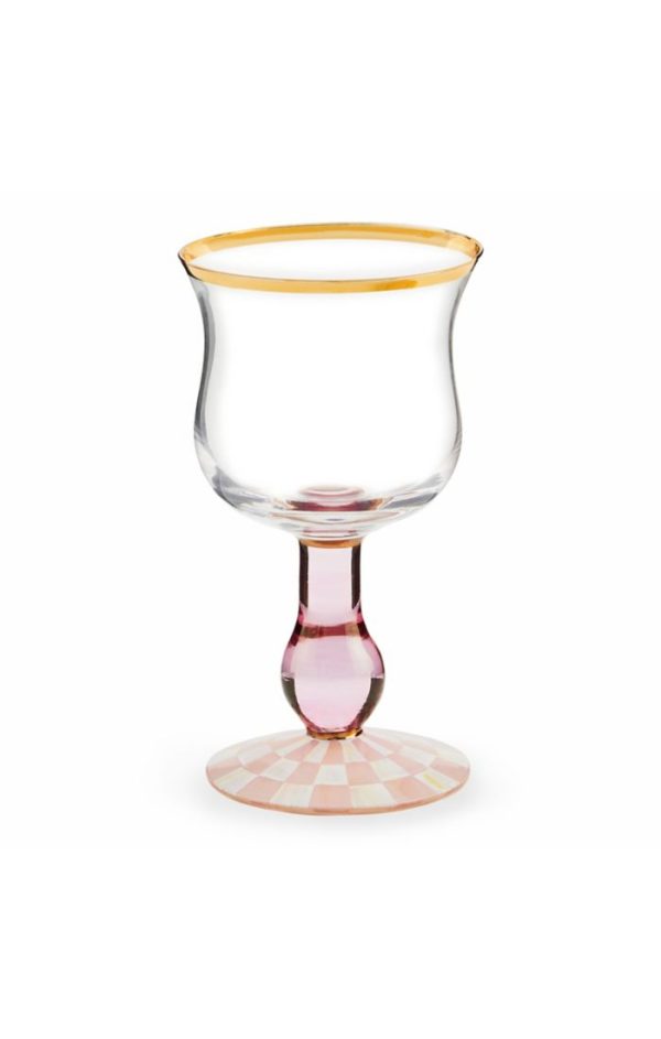 Rosy Check Wine Glass Online now