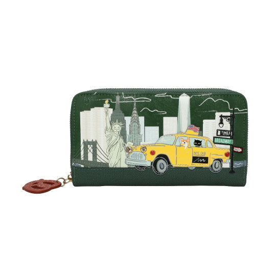 NY Cats & Corgis Zip Around Wallet Supply