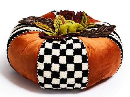 Harvest Check Round Pillow Cheap