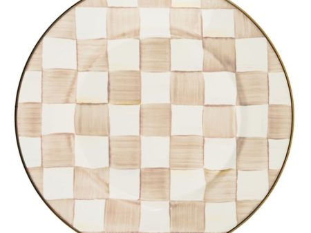 Mocha Check Dinner Plate Online Sale