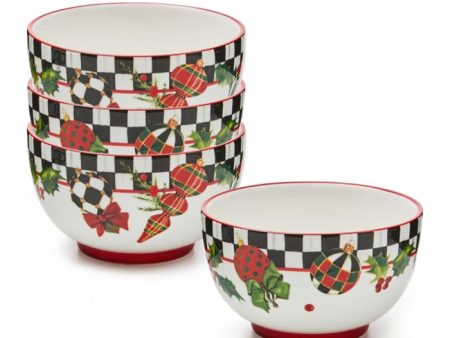 Deck The Halls Breakfast Bowls s 4 For Discount