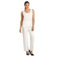 White Sleeveless Top and Pants Fashion